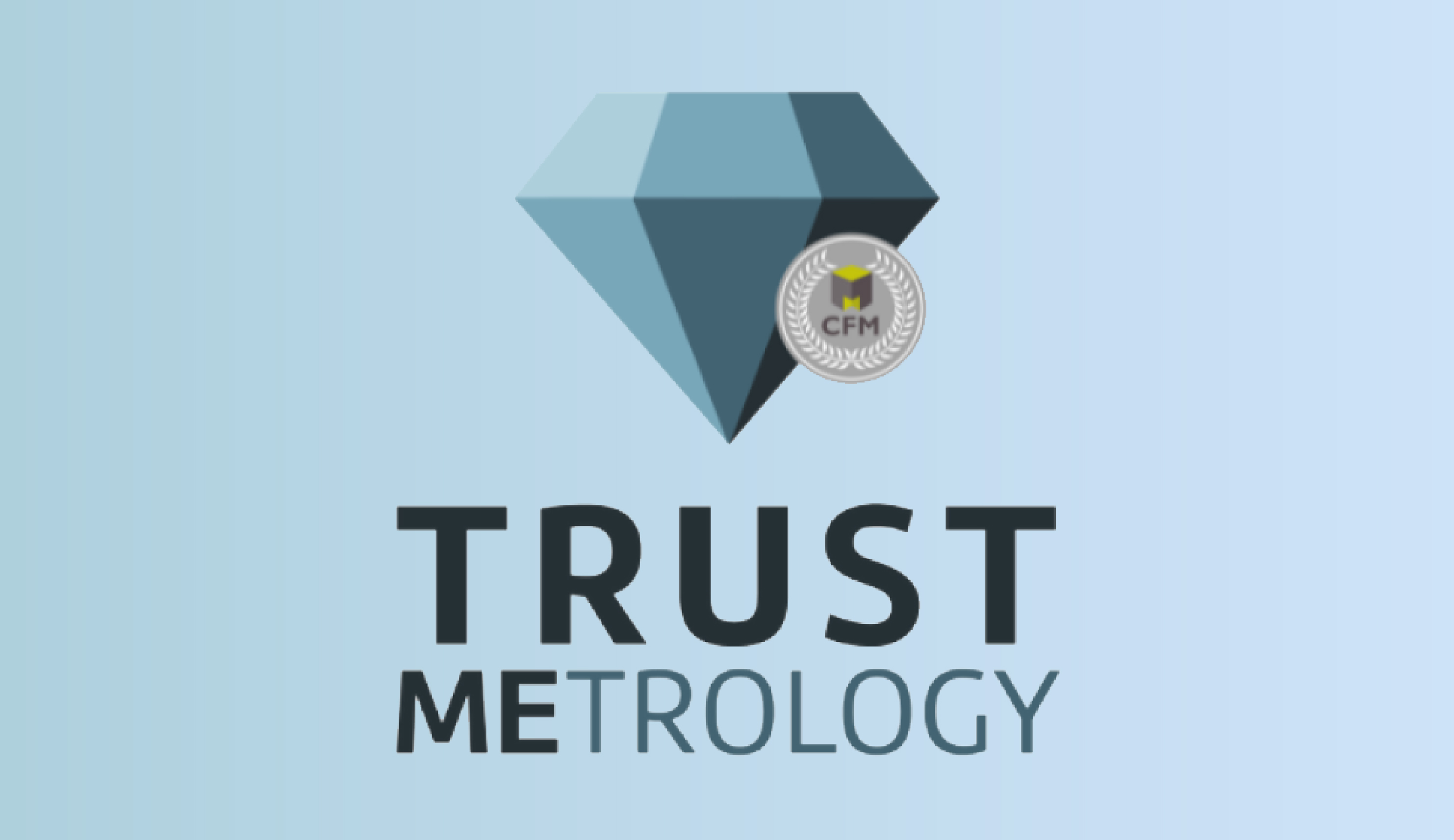 Logo du label TrustMEtrology sur fond dégradé