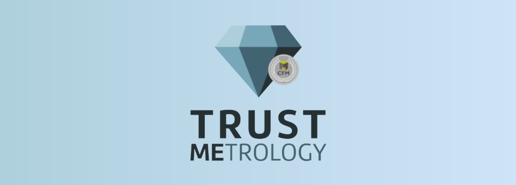 Logo du label TrustMEtrology sur fond dégradé